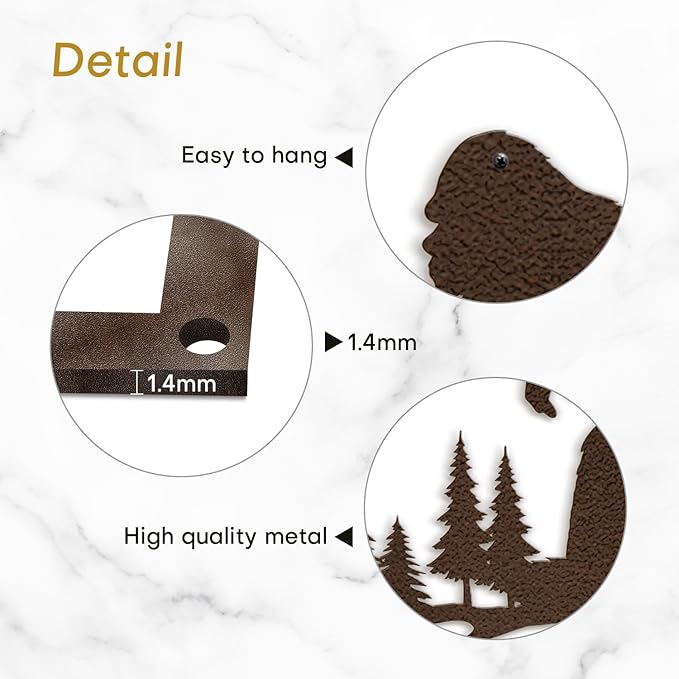 SIGNLEADER Metal Wall Art Decor Orangutan Walking Minimalist Modern Abstract Wall Sculpture Hangings Home Decoration for Living Room, Bedroom, Bathroom, Kitchen, Outdoor - 18" Bronze