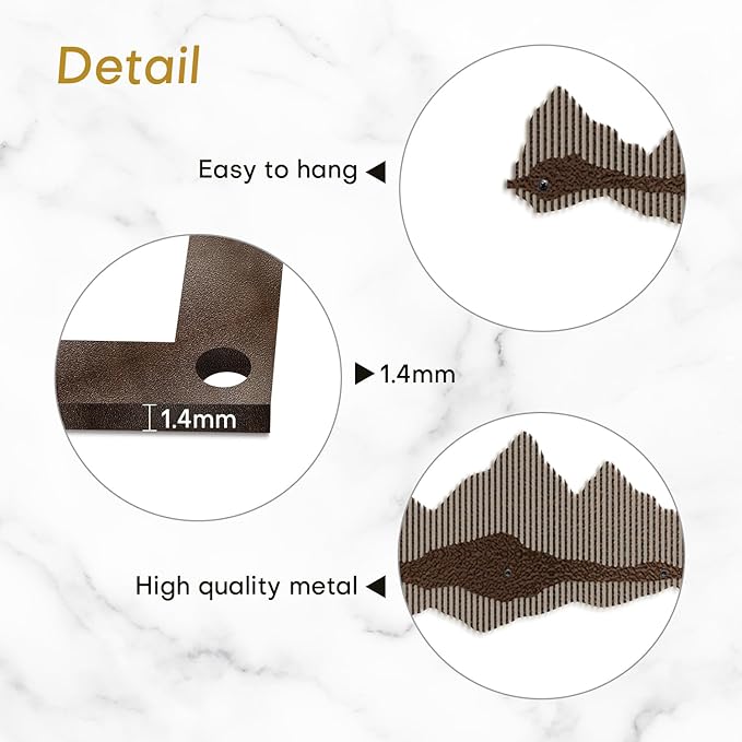 SIGNLEADER Metal Wall Decor Mountains Lines Minimalist Modern Luxury Wall Sculpture Hangings 3D Statue Home Decoration for Living Room, Bedroom, Bathroom, Kitchen, Fireplace, Office - 24" Bronze