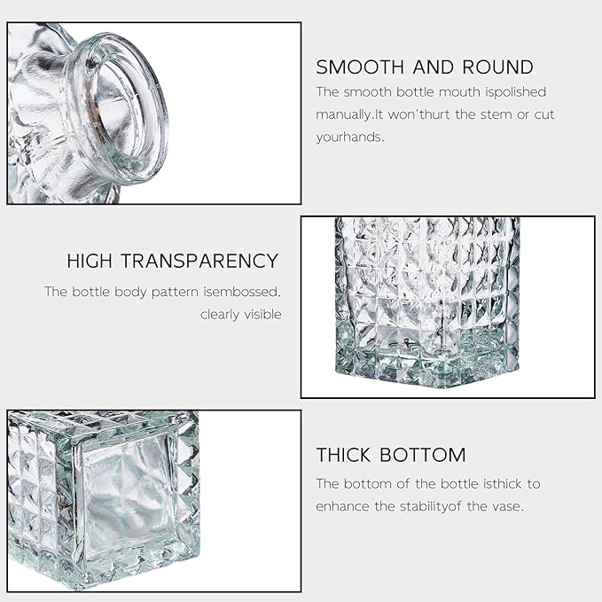 Glass Bud Vase Set of 16, Small Flower Vases, Glass Vases for Centerpieces, Vintage Home Table Decorations Bud Vases (16 Pcs, Clear)