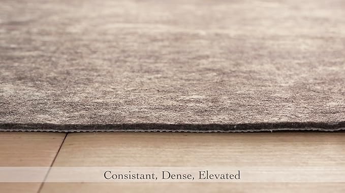 Mohawk Home 6' x 9' Premium Luxury Non Slip Rug Pad 1/4 Thick Dual Surface Felt + Rubber Gripper - Safe for All Floors, Synthetic Fiber, Grey