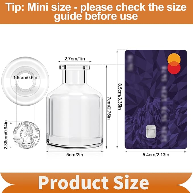 6 Pcs Bud Vases, 2 x 2.75 inch Clear Glass Bud Vase, Mini Flower Vases, Small Living Glass Vase Bulk for Flowers Centerpieces Home Table Decor Living Room Office Decor