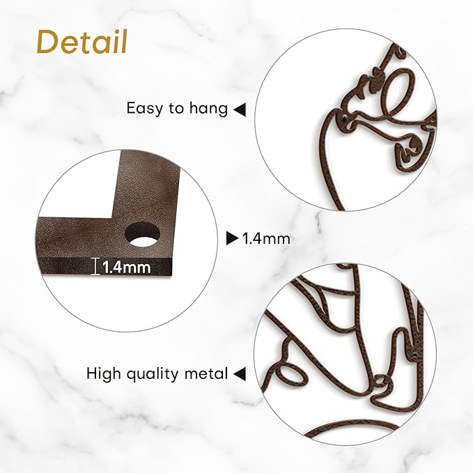 SIGNLEADER Metal Wall Art Decor Woman's Body Shape Modern Abstract Wall Sculpture Hangings Home Decoration for Living Room, Bedroom, Bathroom, Kitchen, Outdoor - 18" Bronze
