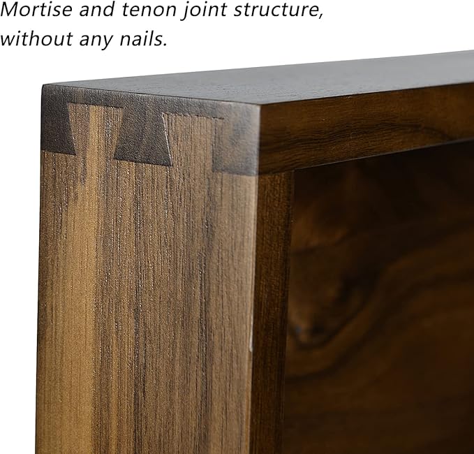 19 x 19 Inches Black Walnut Large Ottoman Tray Solid Wooden Table Square Platter Decorative Serving Tray with Handles for Oversized Ottoman Home Breakfast in Bed Tea Coffee