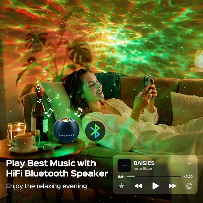 Star Projector for Bedroom Galaxy Projector for Bedroom, 15 White Noise Sound Machine for Sleep 15-Color Galaxy Light Projector for Bedroom,Bluetooth Star Lights Teen Girl Gifts Trendy Stuff Boy Gifts