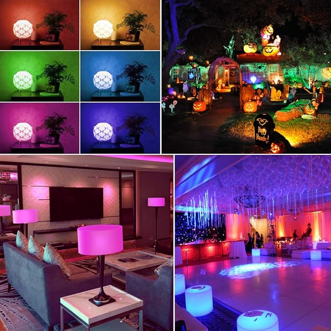 Color Changing Light Bulb, RGB LED Light Bulbs with Remote Control, Dimmable 5W, 500LM, E26 Screw Base Bulbs, Decorative Flood Lights, Mood Light -Timing,12 Color Choices, Great for Home, Stage, Party