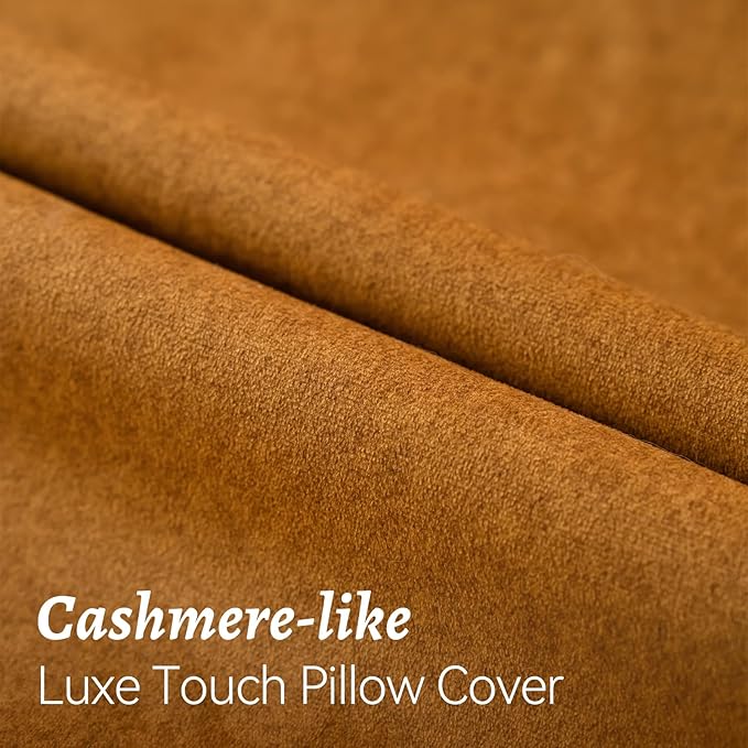 a moment Pack of 2 Gold Brown Stain-Resistant Throw Pillow Covers Pet-Friendly Pillowcases Cushion Covers for Sofa Couch Bed Waterproof 20x20 Inch