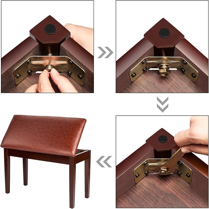 Bonnlo Duet Piano Bench with Storage Compartment and Thick Cushion Hinged top Artist Duet Seat