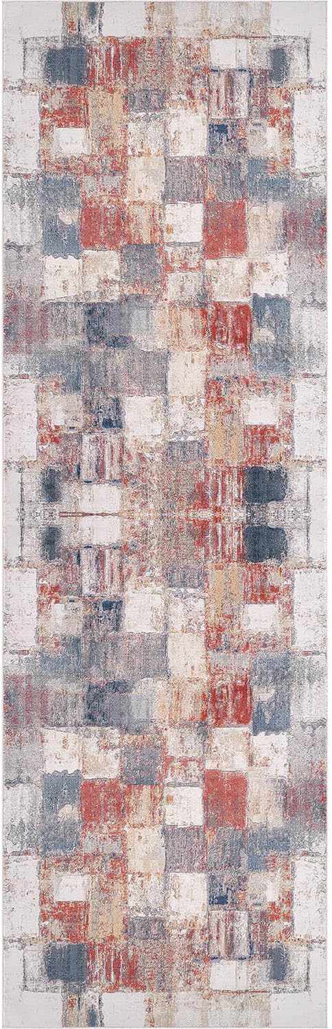 Beverly Rug Modern Abstract Runner Rug 2x7 Luxury Ultra Soft Vintage Indoor Area Rugs for Living Room Stain Resistant Non Shedding Indoor Carpet Alfombras para Salas Modernas (2 x 7 Multi)