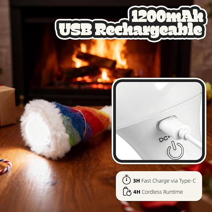 Aesthetic Plush LED Night Light, 1200mAh Rechargeable Mood Lamp, 3 Color Temperatures (Warm/Nature/Cool), 150 Lumens Dimmable Nursery Light with Remote, 1-4H Timer, Bedside Decor, Colorful