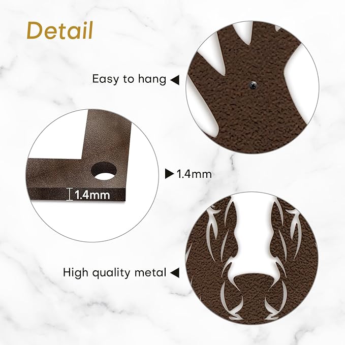 SIGNLEADER Metal Wall Art Decor Deer Minimalist Modern Abstract Wall Sculpture Hangings Home Decoration for Living Room, Bedroom, Bathroom, Kitchen, Outdoor - 18" Bronze