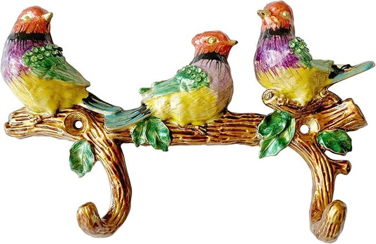 Vintage Bird Shaped Decorative Wall Hook Rack Hanger for Hanging Clothes Coats Towels Keys Hats, 1 Pack Antique Metal Mounted Wall Hook