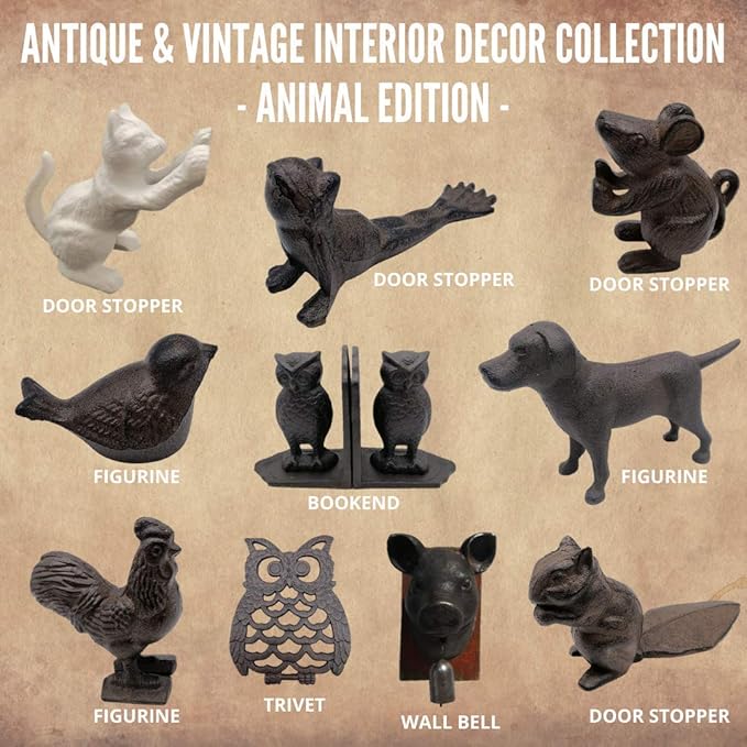 Comfy Hour Antique and Vintage Animal Collection Cast Iron Deer Single Key Coat Hook Rack Wall Hanger, Heavy Duty Recycled Gift Idea