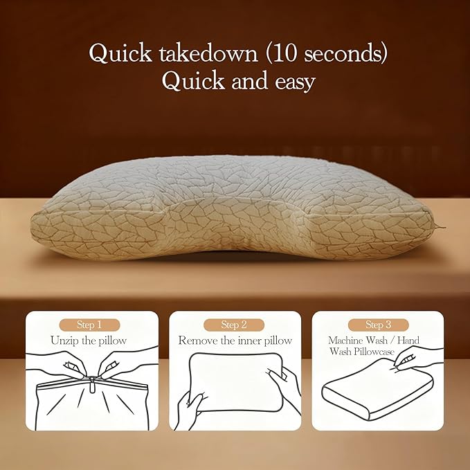 Luneast Memory Foam Pillows for Sleeping Adjustable Bamboo Blend Breathable Bed Pillow for Side, Back, and Stomach Sleepers Washable Pillow Cover Cloud Nest King Size 18X34 in