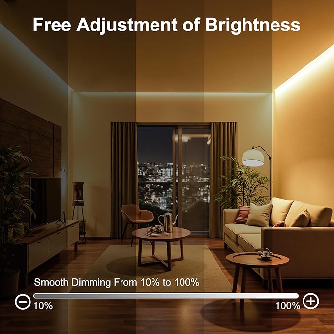 9.84 ft COB LED Strip Lights,Warm White LED Lights for Bedroom with RF Remote,Ultra Bright 24V Cabinet Strip Lighting with Remote Control, Ambient Mood Lighting for DIY Mirror, Nightstand, Kitchen