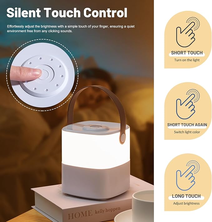 Oneleaf Atmosphere Light Portable LED Night Light, Candle lamp, Touch Switch Cordless Rechargeable Washroom,Stair,Bedroom,Camping(Handheld)