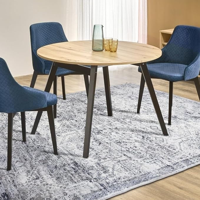 Domitapis Area Rug 3×5, Vintage Boho Rug,Ultra-Soft Low Pile, Washable, Non Slip,Stain Resistant Printed Carpet for Living Room Bedrooms Playroom Office Kitchen, Classic-Grey