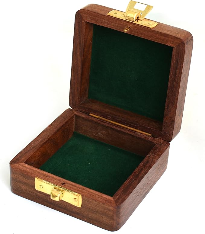 TA dizayn Antique 3" Indian Rosewood Keepsake Wooden Box -Decorative Vintage Storage Box - Antique