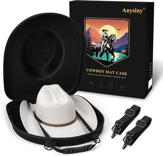 Hat Box for Travel-Crush Proof Hat Travel Case for Cowboy Hats Holder Storage Box Organizer Cap Carrier with Adjustable Carry Strap