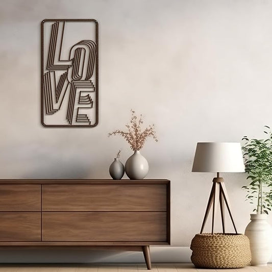 SIGNLEADER Metal Wall Art Decor The Love Modern Abstract Wall Sculpture Hangings Home Decoration for Living Room, Bedroom, Bathroom, Kitchen, Outdoor - 18" Bronze