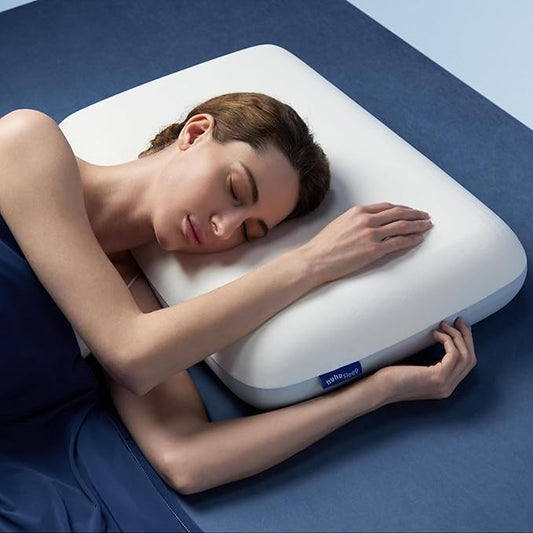 Huhu Sleep Cooling Pillow 5 inchs for Back andd Side Sleeper, Advanced Memory Foam Pillows with Cooler Case but no Firm Layer, 16x24x5 inchs