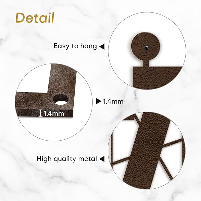 SIGNLEADER Metal Wall Decor Rectangles Abstract Picasso Minimalist Modern Luxury Wall Sculpture Hangings 3D Statue Home Decoration for Living Room, Bedroom, Bathroom, Kitchen, Fireplace, Office - 24" Bronze