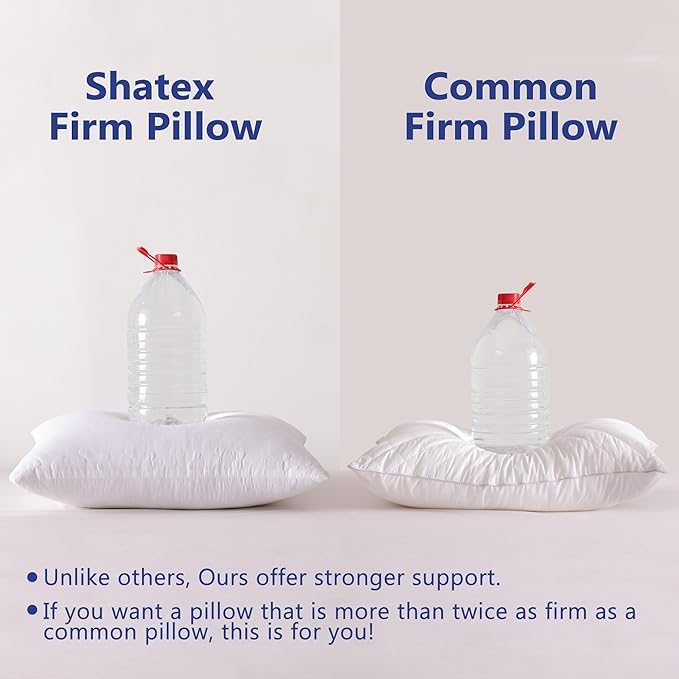 Shatex Firm Pillow, King Bed Pillow 34 x 20inch, Adjustable for Neck Pain Relief，Back Pillow Provide Strong Support for Stomach & Side Sleepers
