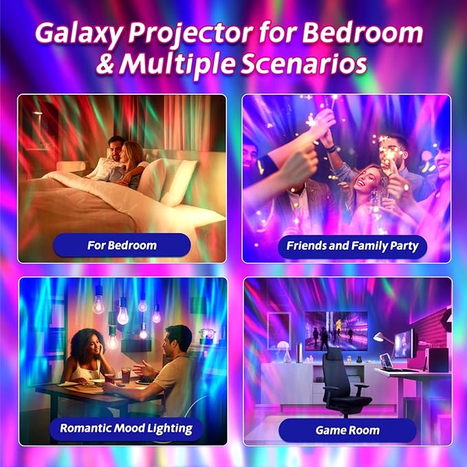 Galaxy Projector Egg Night Light Projector USB-Powered Mood Lighting Adult Kids Night Light Adjustable Colors Lights for Bedroom Aurora Halloween Decorations Christmas Gift