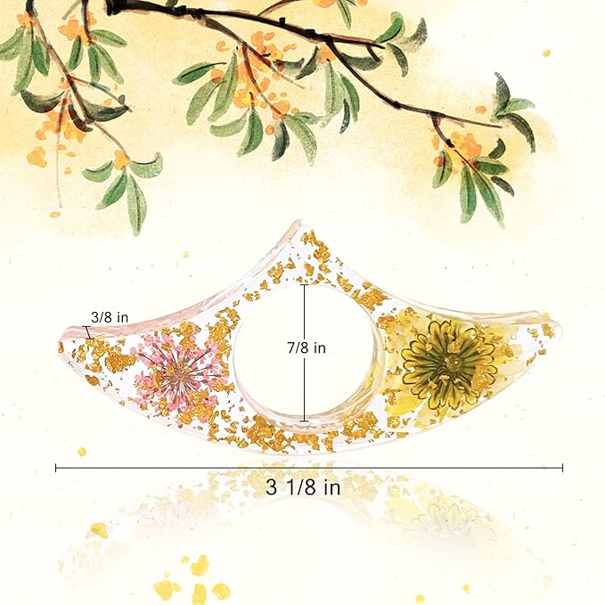 Book Page Holder for Reading, 2 Pcs Dried Flower Resin Transparent Thumb Bookmark, Book Accessories for Reading Lovers, Gifts for Bookworm, Readers, Literary, Students, Teachers