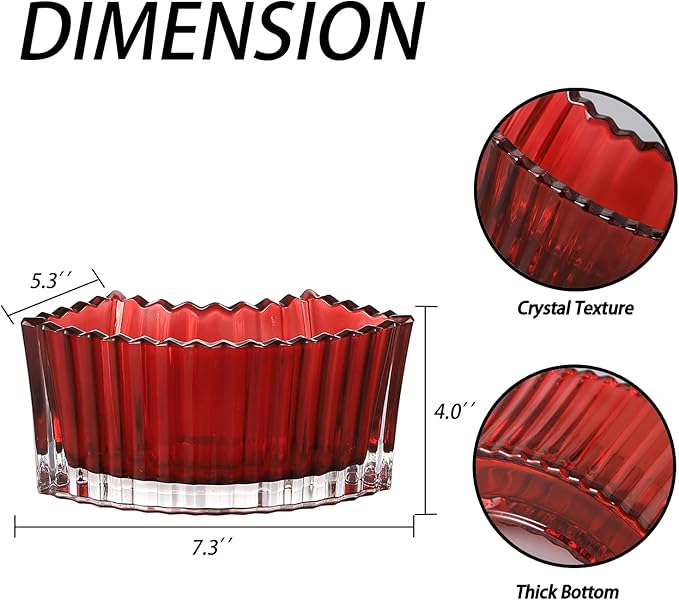 MCMCNCUIU Crystal Vases for Centerpieces, Flower Vases for Wedding Centerpieces, Red Glass Vase for Flowers, Curve Small Vase for Living Room, Bedroom, Kitchen, Dining Table, Set of 2