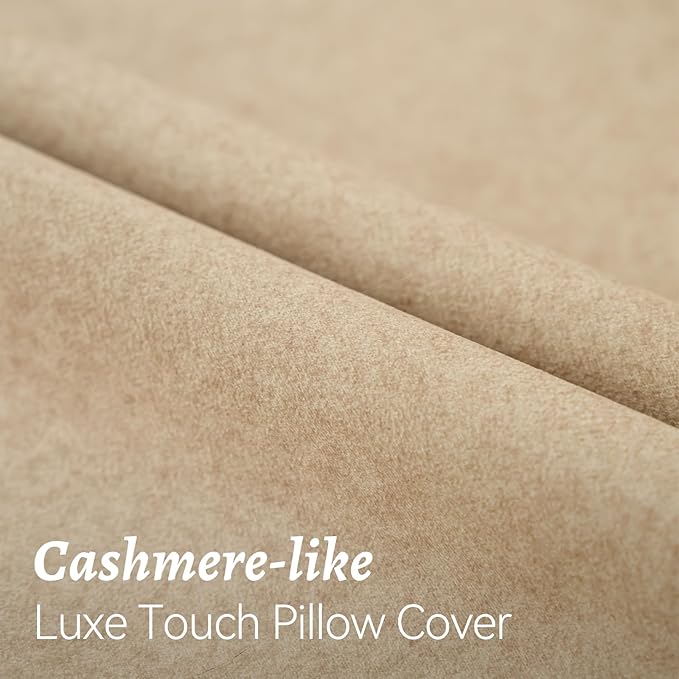 a moment Pack of 2 Beige Stain-Resistant Throw Pillow Covers Pet-Friendly Pillowcases Cushion Covers for Sofa Couch Bed Outdoor Waterproof 12x20 Inch