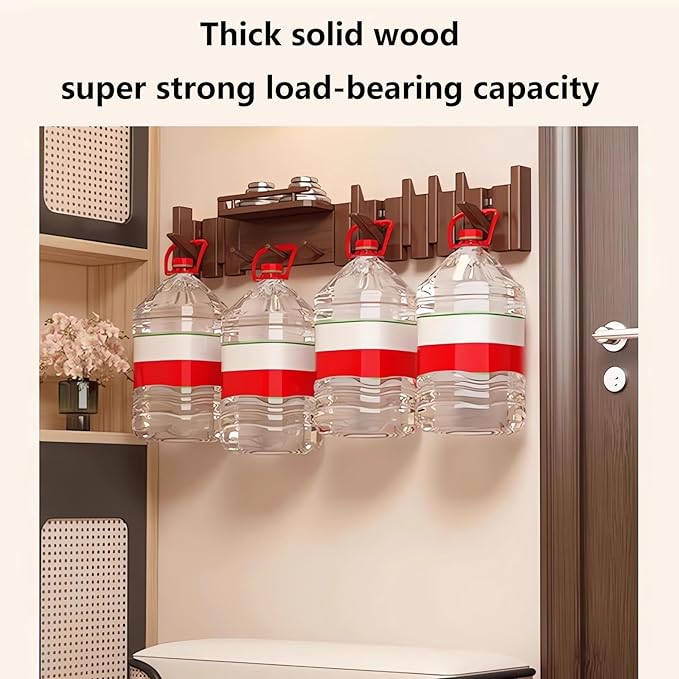 Wall Mounted Coat RackHooks Piano Key Hangers Natural Solid Wood Hanger Non-Woven Fabric Clothes Hangers for Closet, Kitchen, Bedroom, Bathroom, Entryway (Innovate-Beech, 8 Hooks)