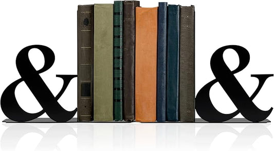 Cute & Cool Bookends for Shelves - Novelty Decorative Book Ends, 7.68x6.89x1.38 Inch Unique Bookend Holders for Desks, Mantels