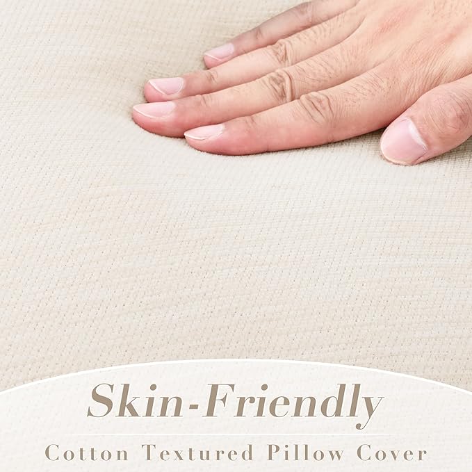 Set of 4 Neutral Throw Pillow Covers 12x20 Inch, Neutral Boho Farmhouse Aesthetic Decorative Pillow Cases for Couch, Sofa, Living Room & Bed, Soft Chenille Pillow Cases, Stylish Home Decor, 30x50 cm