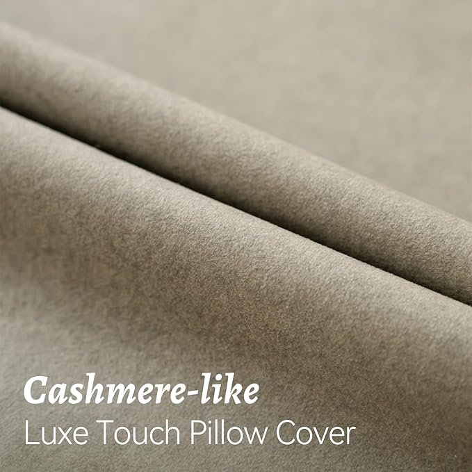 a moment Pack of 2 Light Grey Stain-Resistant Throw Pillow Covers Pet-Friendly Pillowcases Cushion Covers for Sofa Couch Bed Outdoor Waterproof 12x20 Inch