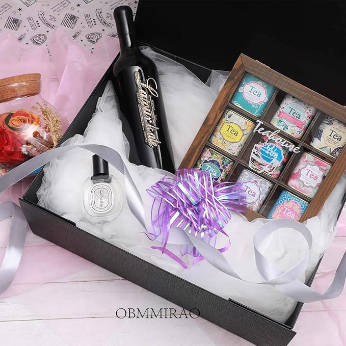 Upgrade 3PCS Black Hard Extra Large Gift Box with Lid,16.5 x13 x5.3 Inch, Magnetic Gift Boxes for Clothes Robe Wedding Dress Sweater and Gifts,Reusable Foldable Bridesmaid Proposal Box