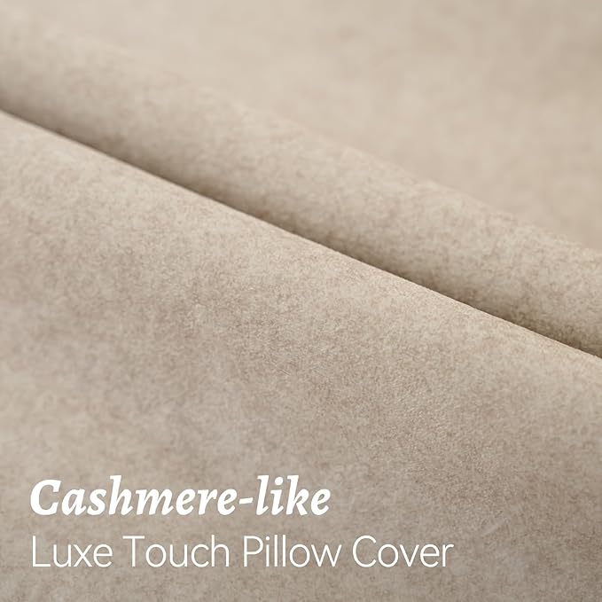 a moment Pack of 2 Ivory Stain-Resistant Throw Pillow Covers Pet-Friendly Pillowcases Cushion Covers for Sofa Couch Bed Outdoor Waterproof 20x20 Inch