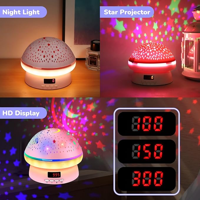 MINGKIDS Valentines Gifts for Kids Toys for 3-8 Year Old Girls Boys,Star Night Light Projector with Hard Projection Cover, Timer&Rotation,2-9 Year Olds Kids Chritsmas Birthday Gifts