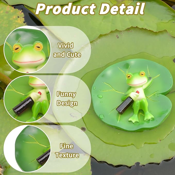 Miniature Frog Figurines Plant Decorations for Pots, Funny Frog Statue Planter Hugger for Flower Yard Lawn Ornament
