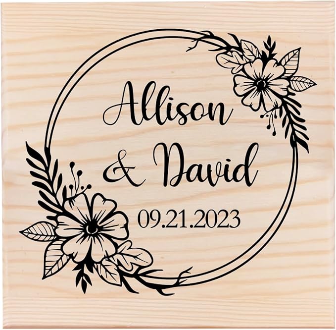 Personalized Wedding Keepsake Box Custom Name Date, Wooden Memory Box Wedding Gift Box for Couples Newlyweds - Customized Gifts for Bridal Shower Anniversary Engagement Christmas