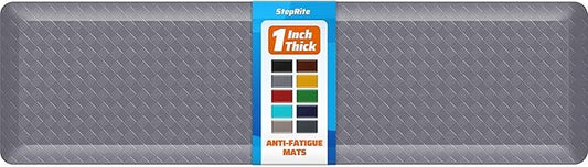 StepRite 1” Thick Kitchen Mats for Floor, Anti Fatigue Kitchen Rugs, Non-Slip,Heavy Duty Waterproof Kitchen Rug, Standing Desk Mat, Gifts for Friends, Family, Home, Kitchen, Office (72" x 20", Grey)