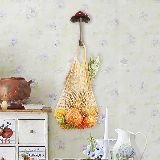 Bohemian Mushroom Wall Hook - Unique Cute Cool Fun Wall Hook Furniture Room Decor for Coat and Towel - Nursery, Kitchen, Bedroom, Bathroom，Coat Hooks (Special-Shaped)