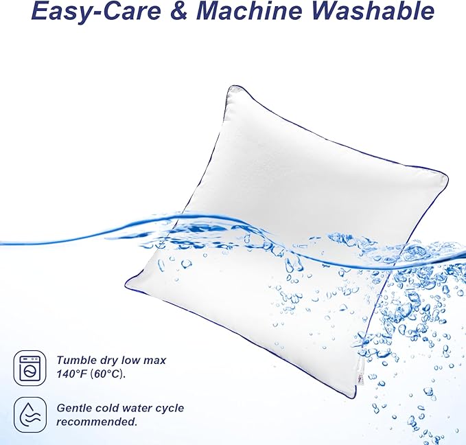 Wuuyuef 20x20 Pillow Inserts Set of 2 – Firm Hypoallergenic Square Pillow Inserts, Oeko-TEX Certified Virgin Fiber Filling, Machine Washable