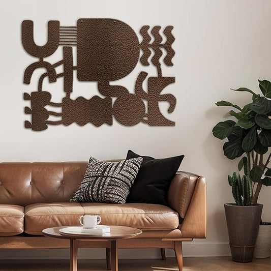 SIGNLEADER Metal Wall Decor Matisse Picasso Minimalist Modern Luxury Wall Sculpture Hangings 3D Statue Home Decoration for Living Room, Bedroom, Bathroom, Kitchen, Fireplace, Office - 18" Bronze