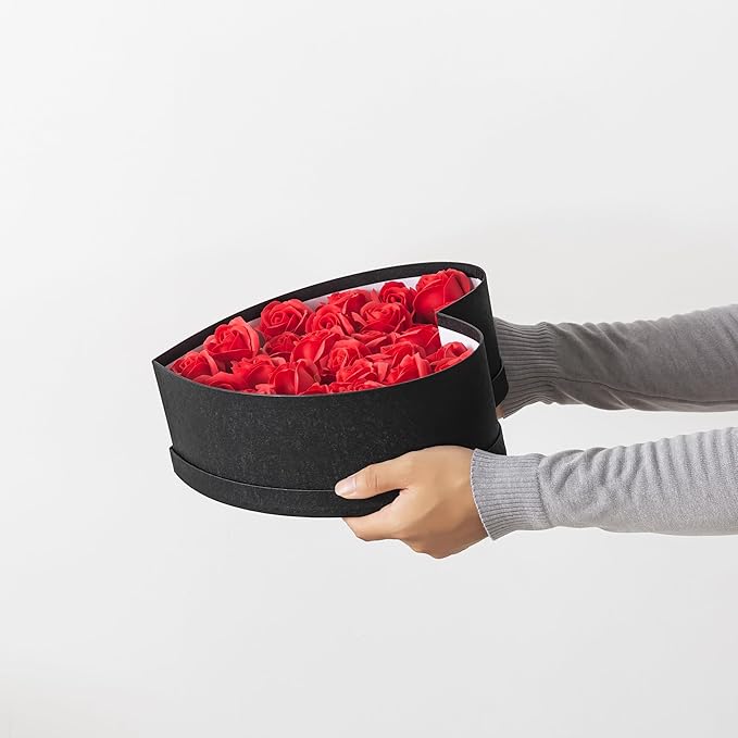 Soul & Lane Heart Shaped Gift Boxes: Set of 3 Empty Paper Mache Boxes with Lids for Flowers, Gifts, Chocolate Strawberries & Special Occasions, Cardboard Pink Heart Shaped Box for Arrangements