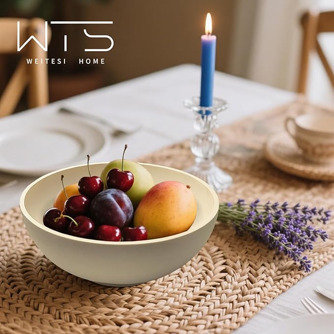 Large Decorative Bowl, Fruit Bowl for Kitchen Counter, Modern Handicraft Resin Pedestal Decorative Bowl for Home Decor, Key Holder for Entry Table, Home Decor Accent