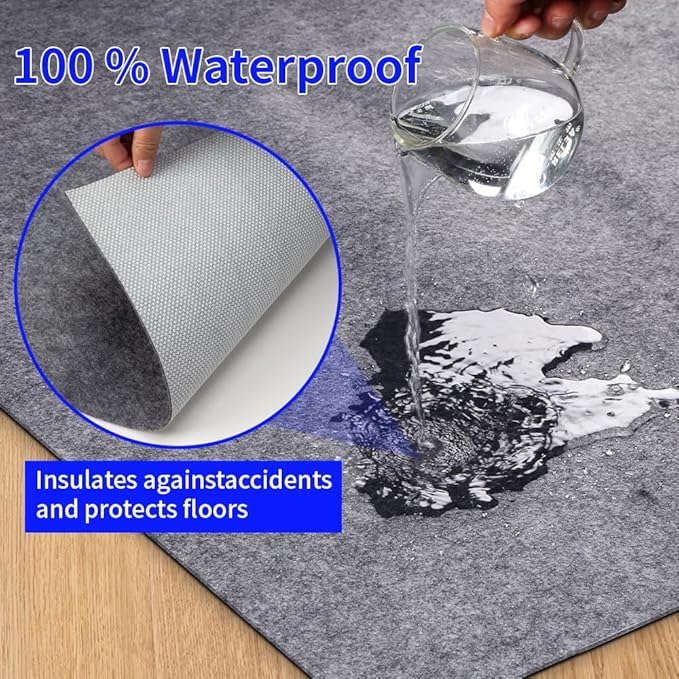 100% Waterproof Non-Slip Rug Pad 5x7 for Large Area Rugs Durable Felt Floor Protection pad for All Floors, Suitable for Cutting. Rug Pads Keep Rugs in Place and Provide Cushioning