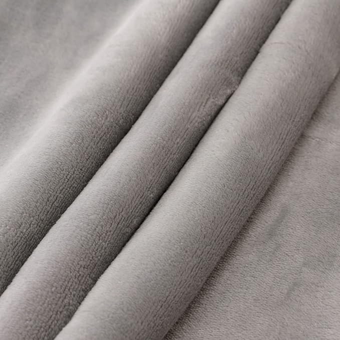 NANPIPER King Size Sherpa Blanket, Soft Fleece Throw for Bed, Reversible Thick Fuzzy Blanket for Winter (Light Grey, 90x108 inches)