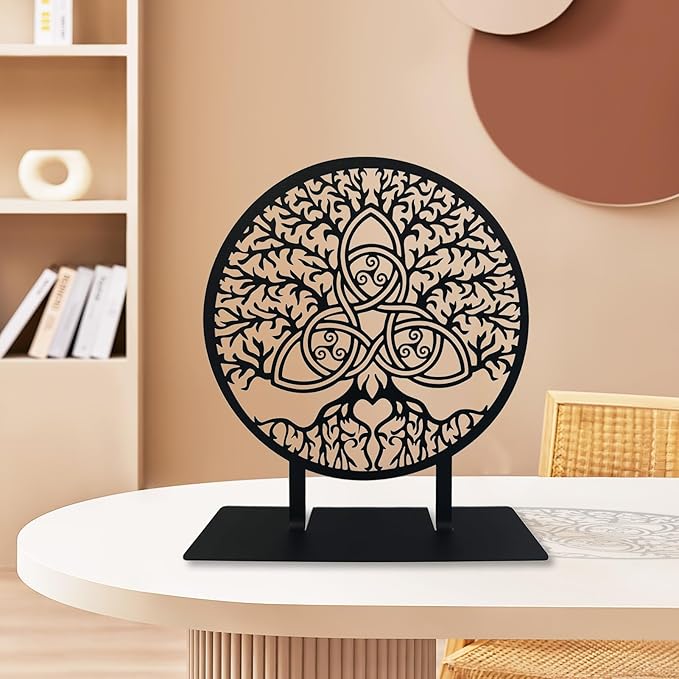 Metal Tree of Life Tabletop Decor, Celtic Knot Tree of Life Decor, Table Top Ornaments, Shelf Console Decoration, Tabletop Decorative Accents, Living Room Table Decoration