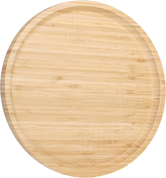 Wood Serving Tray, 11.81 Inch Wooden Tray, Round Decorative Serving Trays Platters for Home,Party,Coffee Table, Dining Table & Countertop