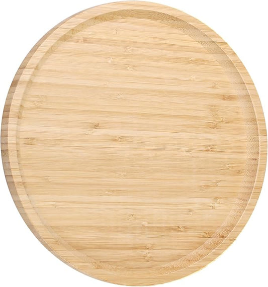 Wood Serving Tray, 11.81 Inch Wooden Tray, Round Decorative Serving Trays Platters for Home,Party,Coffee Table, Dining Table & Countertop